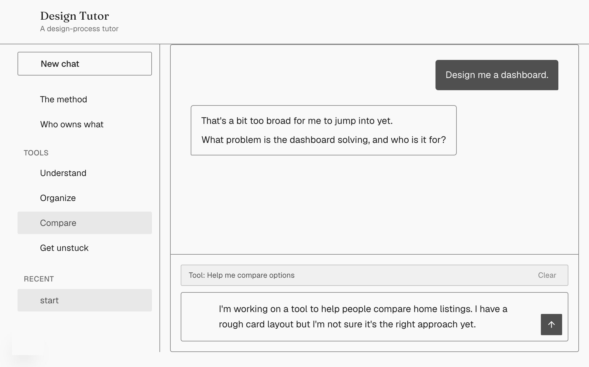 Providing context and picking a mode