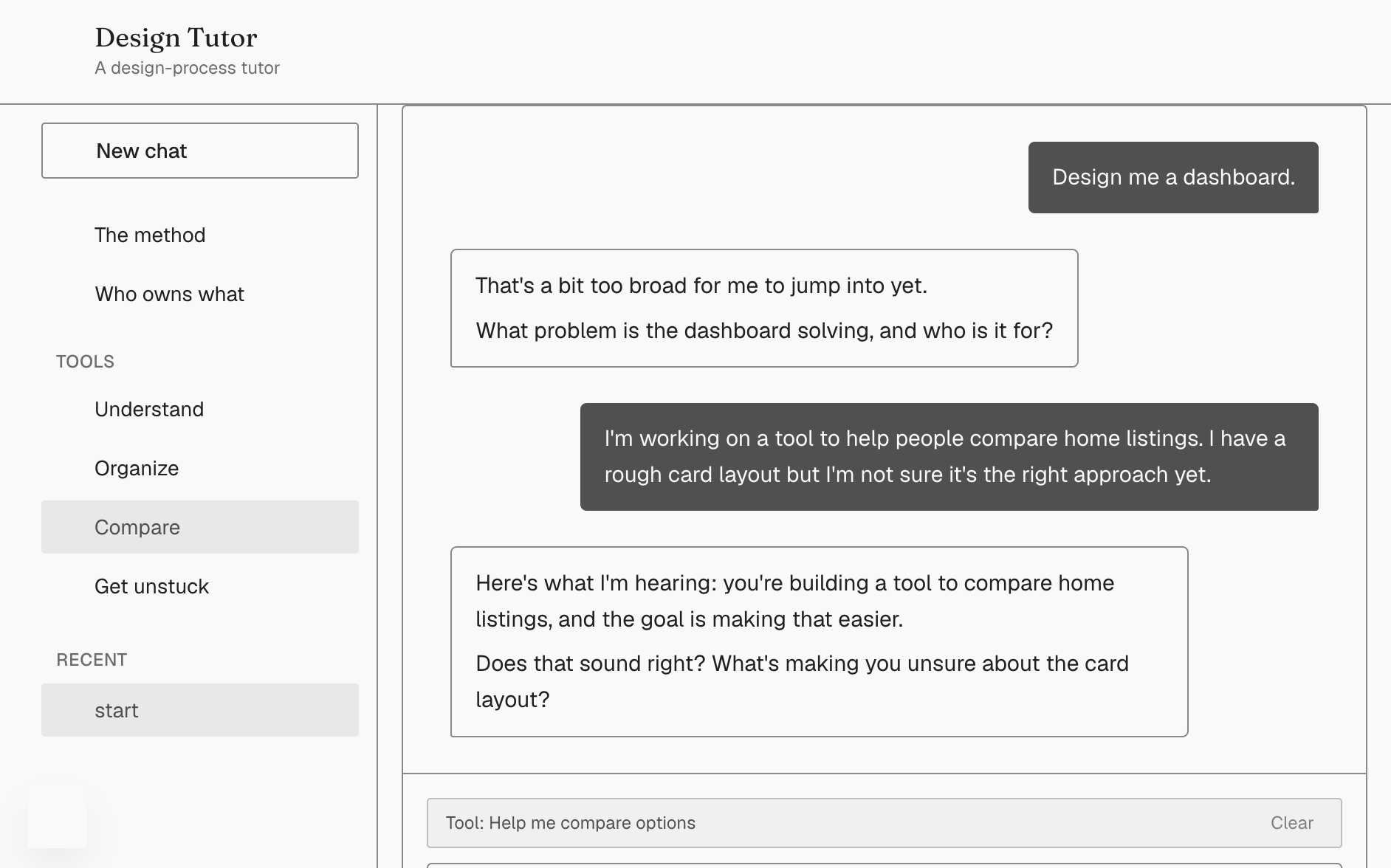 Confirming understanding before advising
