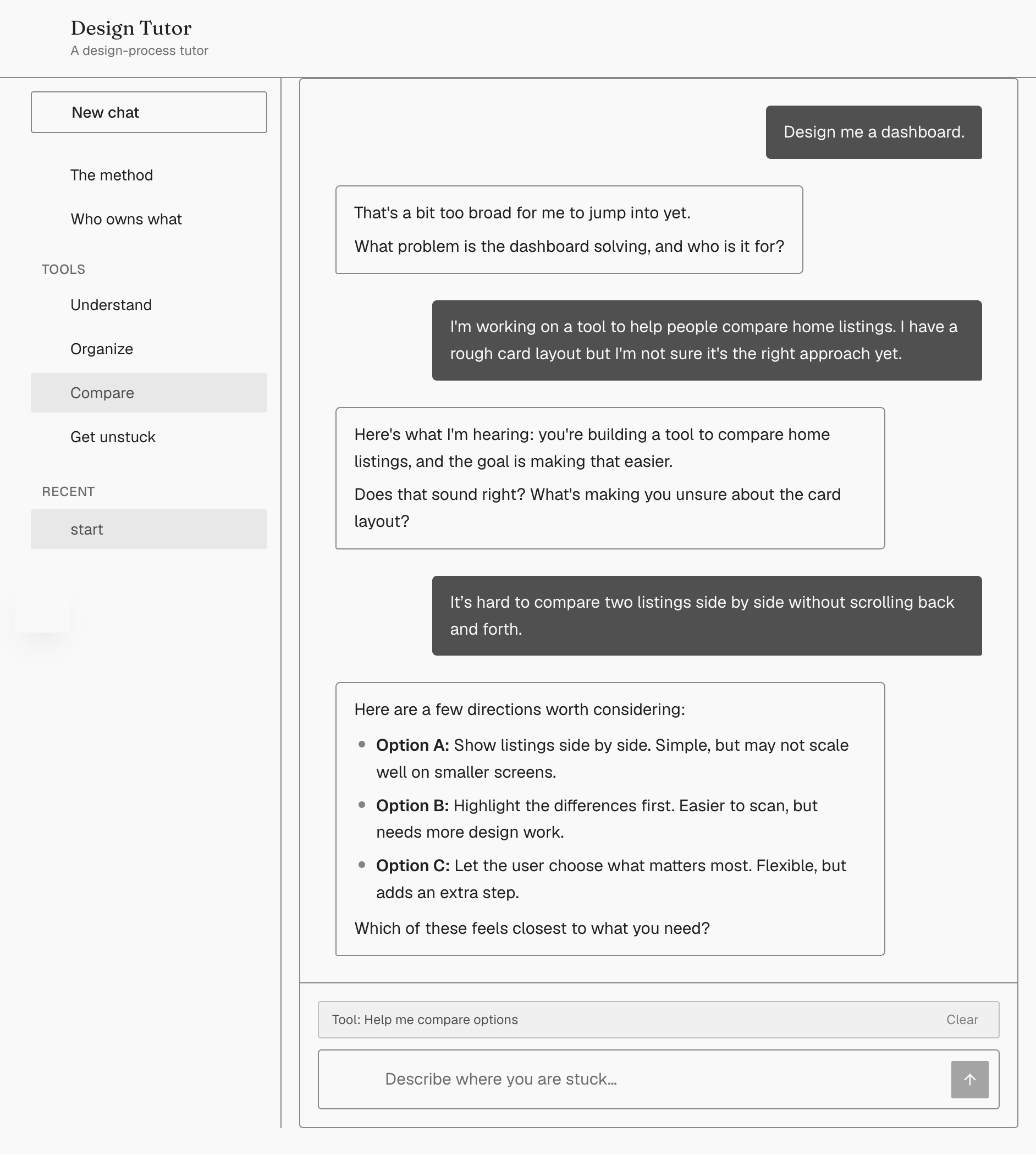 Options with tradeoffs, not one answer